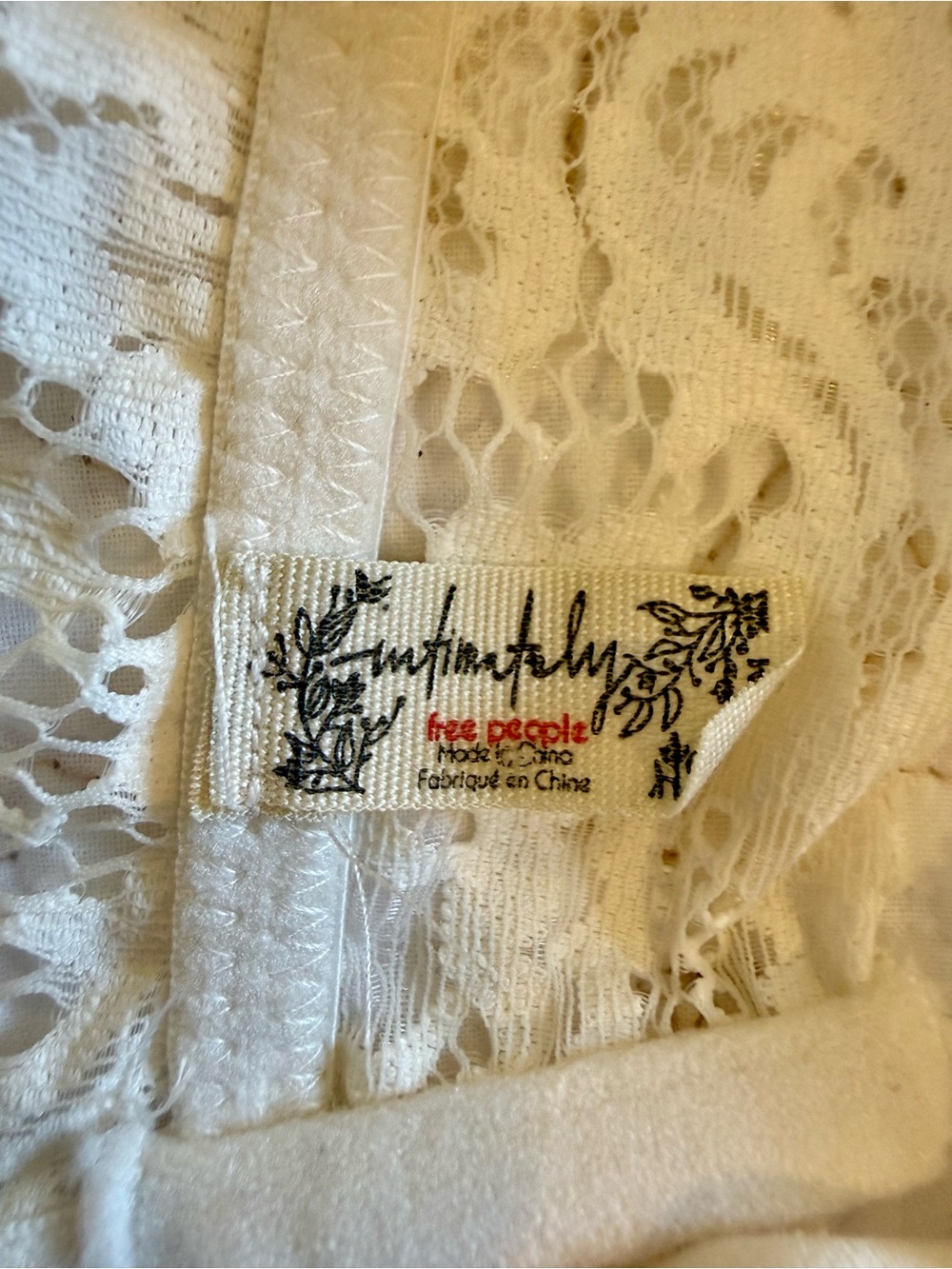 Free People Ivory Lace Bralette Open Back Lace-Up | Medium - Picture 3 of 5